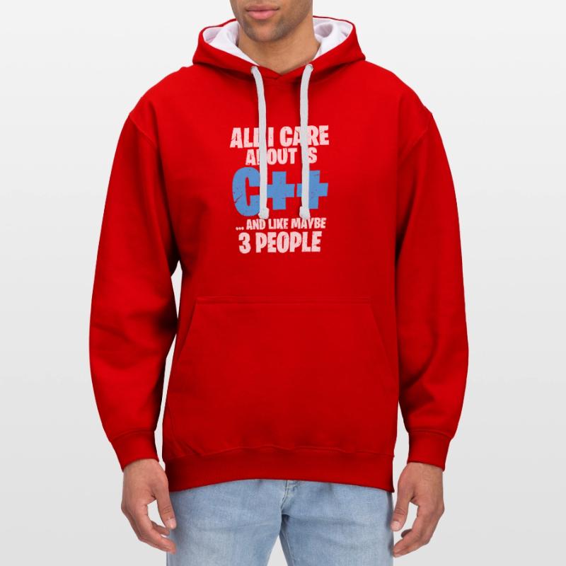 Programmer C ++ Code Coder Programming Contrast hoodie