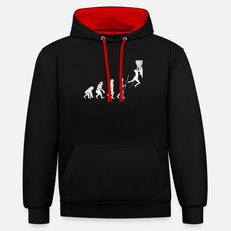 grimper - Sweat à capuche contrasté - noir/rouge
