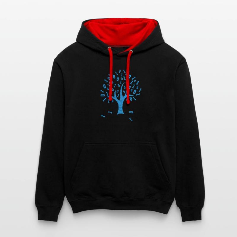 Binär Code Programmierer Computer Nerd Geschenk Kontrast-Hoodie