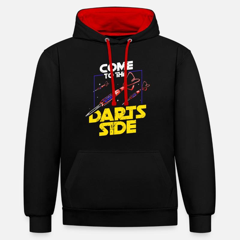 Joueur de fléchettes disant - Sweat à capuche contrasté - noir/rouge
