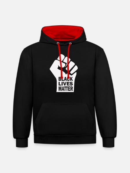 Black Lives Matter - Kontrast-Hoodie - Schwarz/Rot
