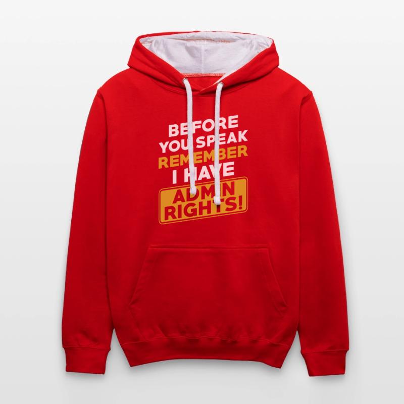 Administrator Informatiker Programmierer Admin Kontrast-Hoodie