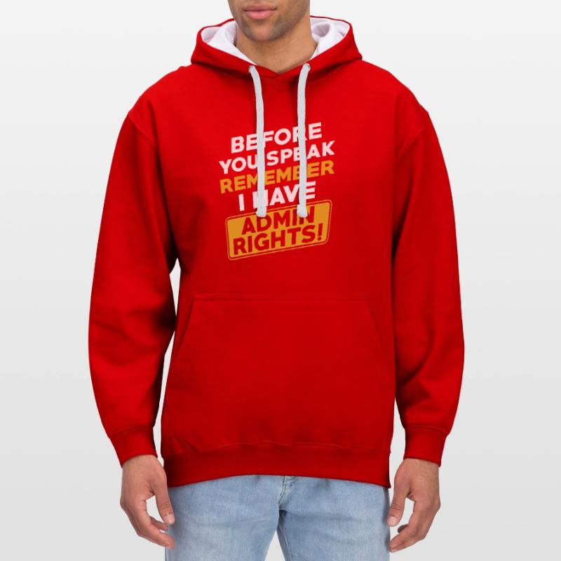 Administrator Informatiker Programmierer Admin Kontrast-Hoodie