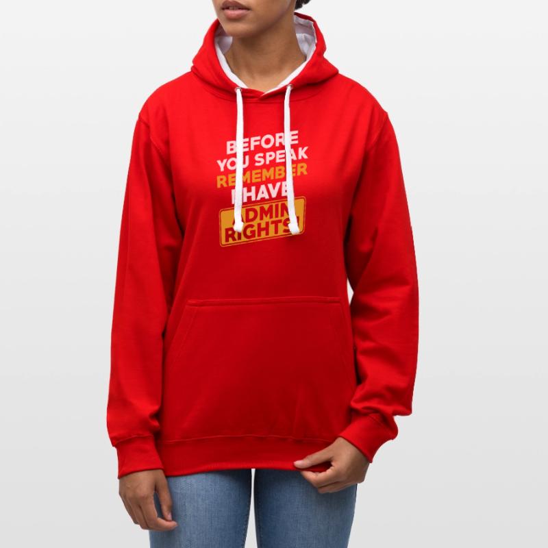 Administrator Informatiker Programmierer Admin Kontrast-Hoodie