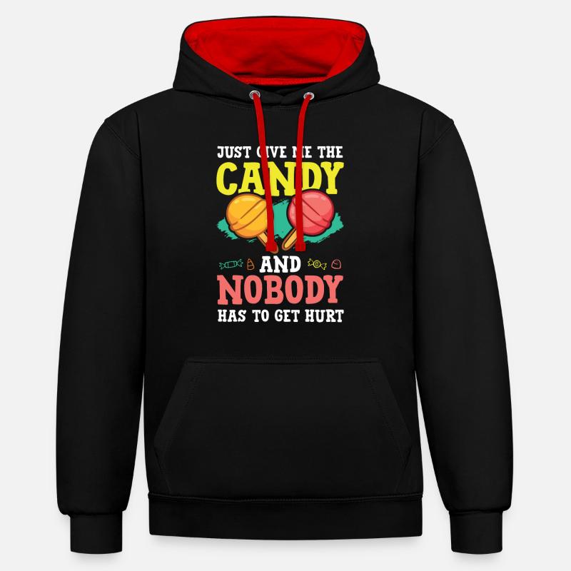 Candy disant Candy - Sweat à capuche contrasté - noir/rouge