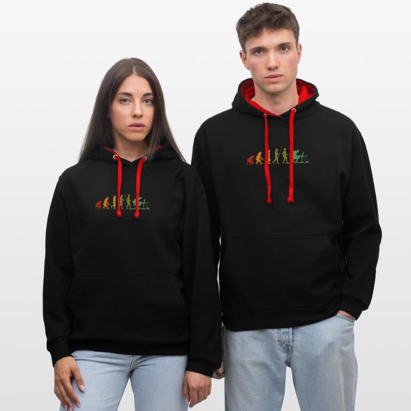 Computer Evolution Computerfreak Programmierer Kontrast-Hoodie
