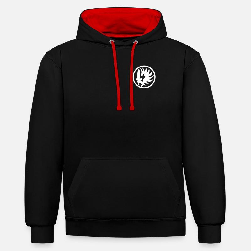 Ailes et épée Parachutistes - Sweat à capuche contrasté - noir/rouge