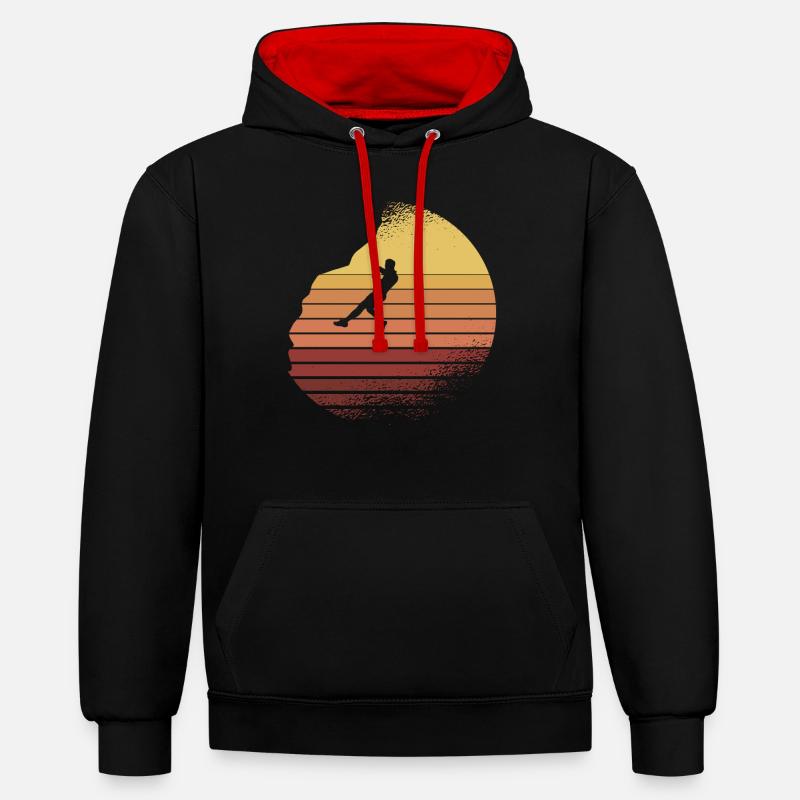 Escalade et alpinisme, Boulder GEschenk - Sweat à capuche contrasté - noir/rouge