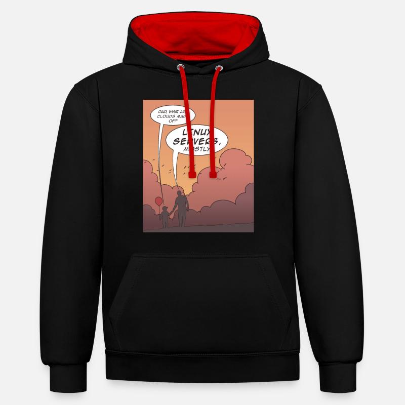 Funny coding programming languages design - Contrast hoodie - black/red