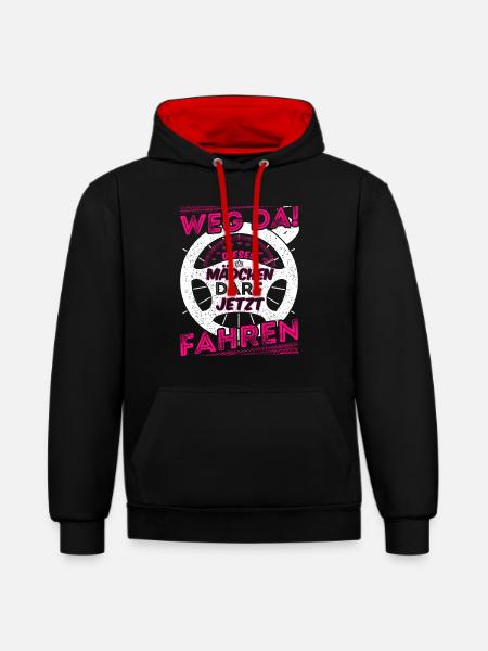 Führerschein Fahranfänger Führerscheinprüfung - Kontrast-Hoodie - Schwarz/Rot