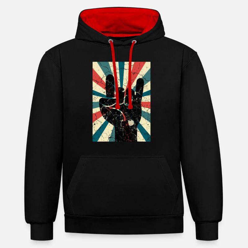 Devil's Horn Punks - Contrast hoodie - black/red