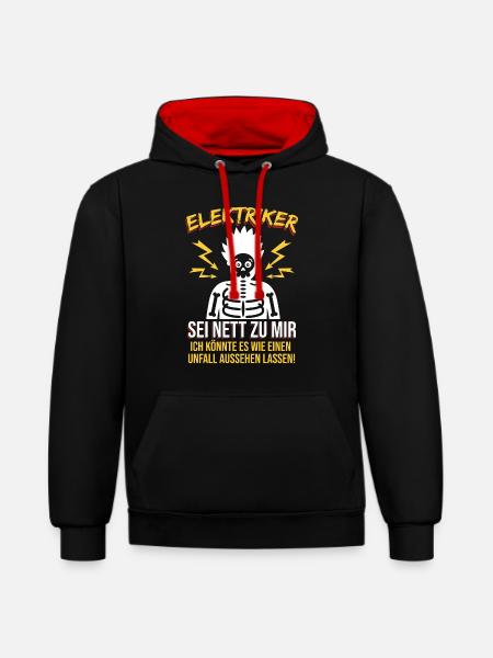 Elektroniker Handwerker Elektriker Geschenk - Kontrast-Hoodie - Schwarz/Rot