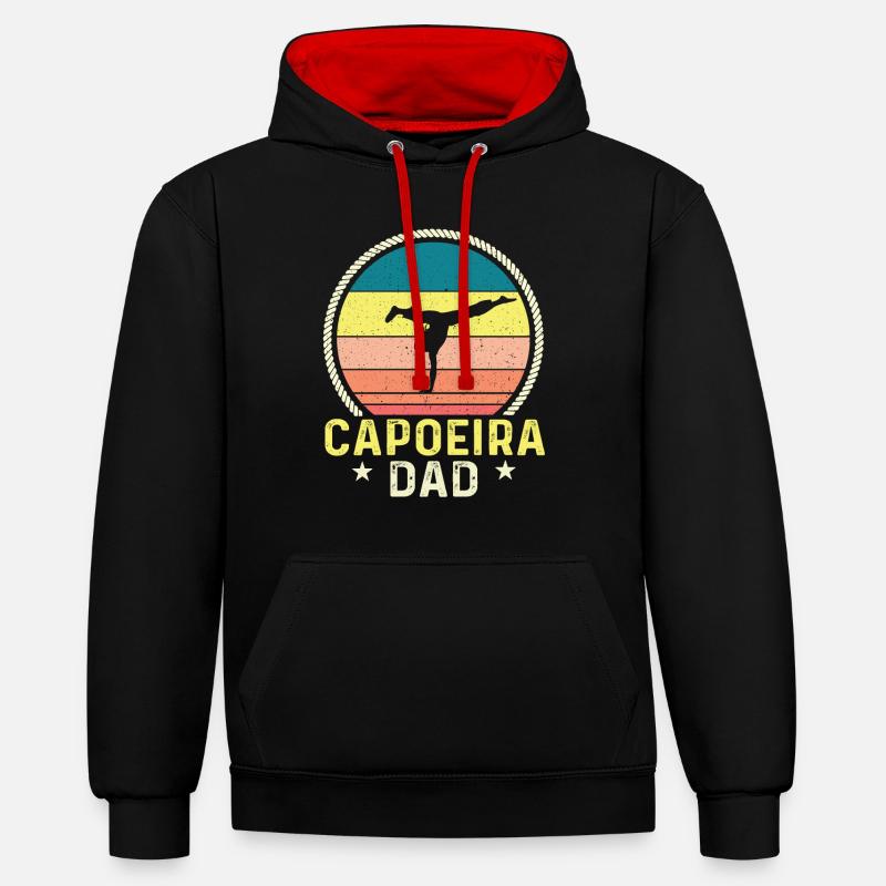 Capoeira Papa - Sweat à capuche contrasté - noir/rouge