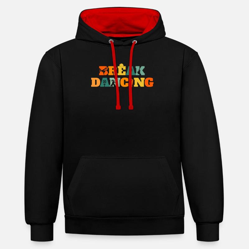 Breakdance Breakdancer Breakdancing - Contrast hoodie - black/red