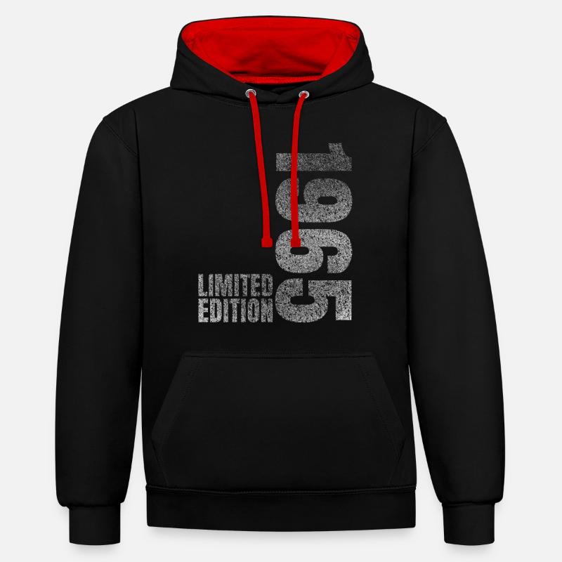 Édition limitée 1965 - Sweat à capuche contrasté - noir/rouge