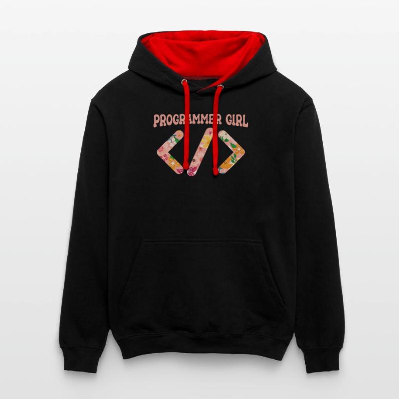 Programmierer Coder Software Entwickler Kontrast-Hoodie