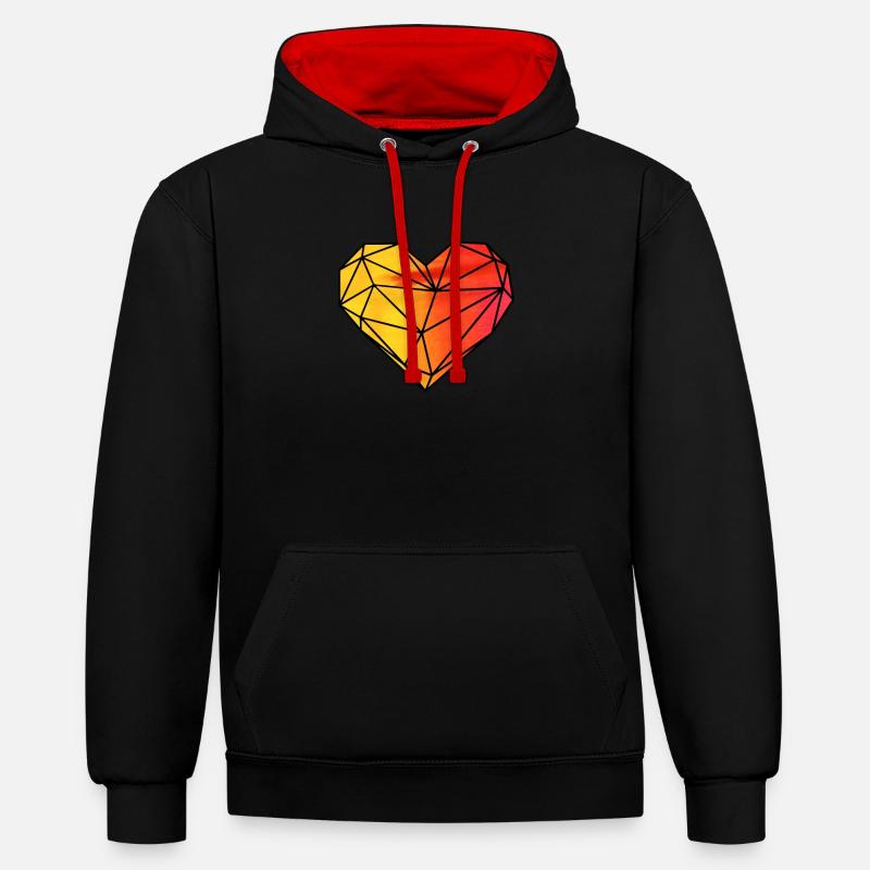Saint-Valentin Saint-Valentin - Sweat à capuche contrasté - noir/rouge
