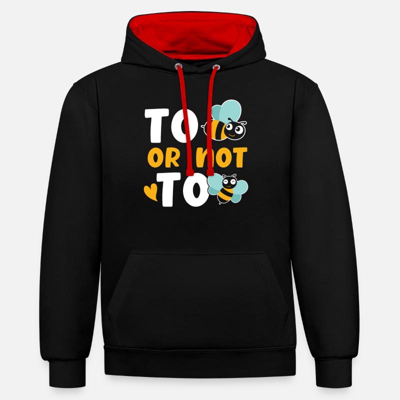 Biene oder nicht Biene - Kontrast-Hoodie - Schwarz/Rot