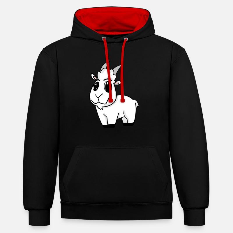 Chèvre Chèvre Buck - Sweat à capuche contrasté - noir/rouge