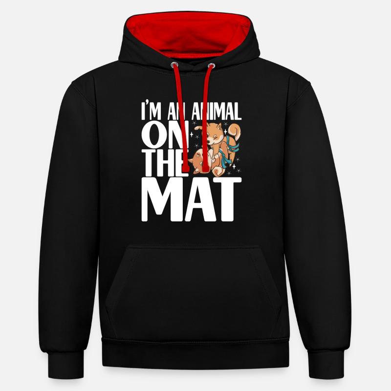 Jiu Jitsu Brésilien Grappling - Sweat à capuche contrasté - noir/rouge