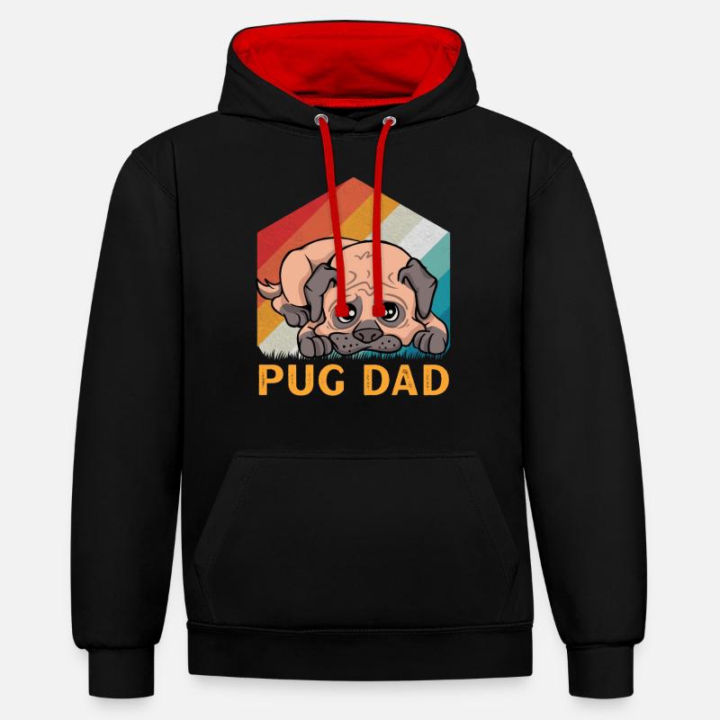 Carlin Papa - Sweat à capuche contrasté - noir/rouge