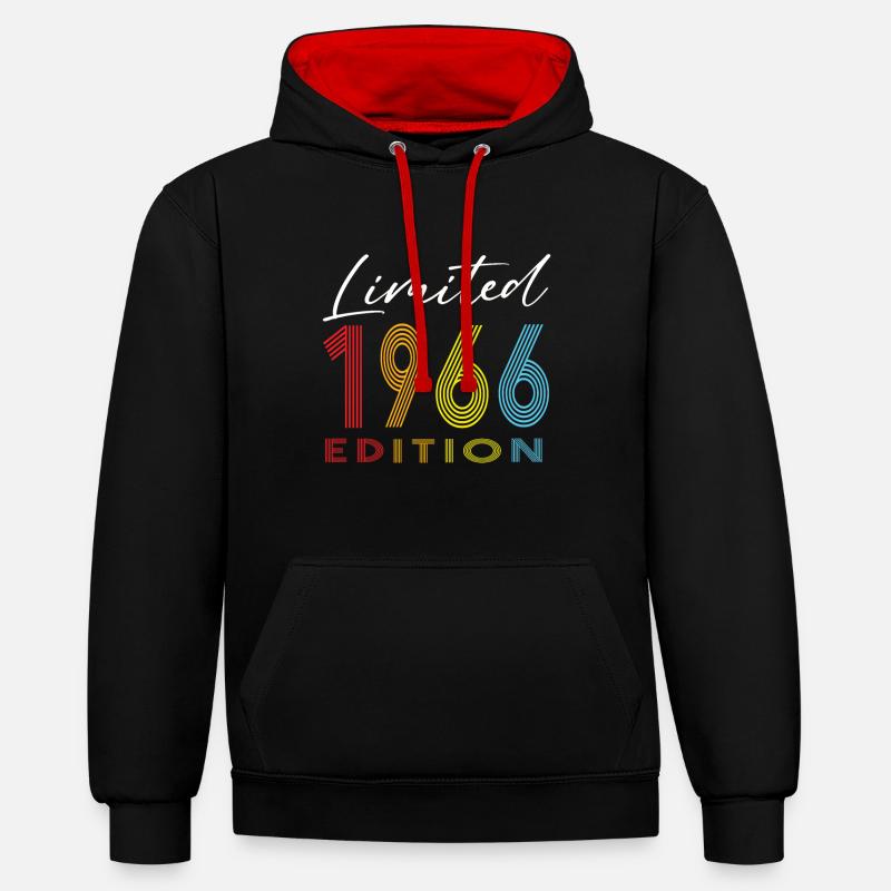 Édition limitée 1966 - Sweat à capuche contrasté - noir/rouge