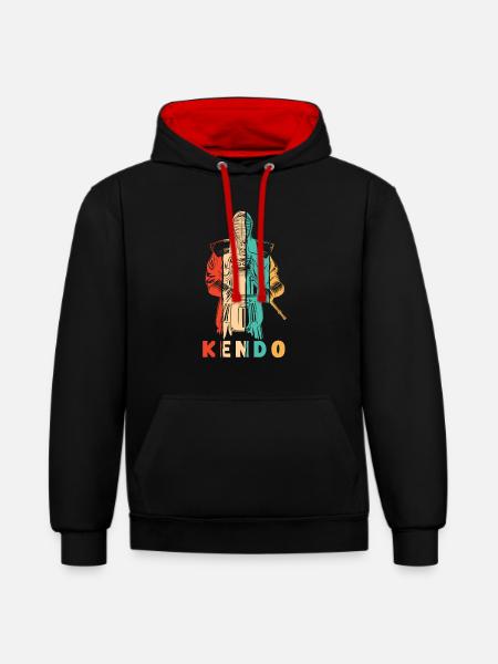 Kata Kenjusu Shinai Samurai Kendo - Contrast hoodie - black/red