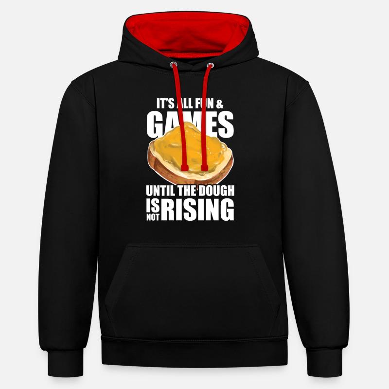 Funny Bread Baking - Contrast hoodie - black/red