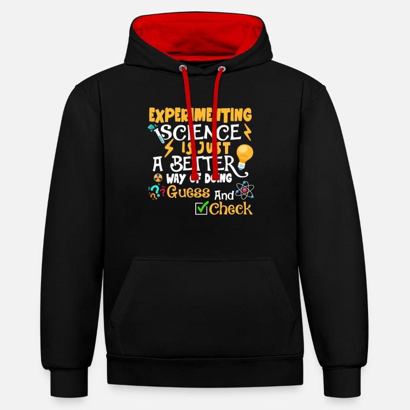 Expérimenter la science Funnier - Sweat à capuche contrasté - noir/rouge