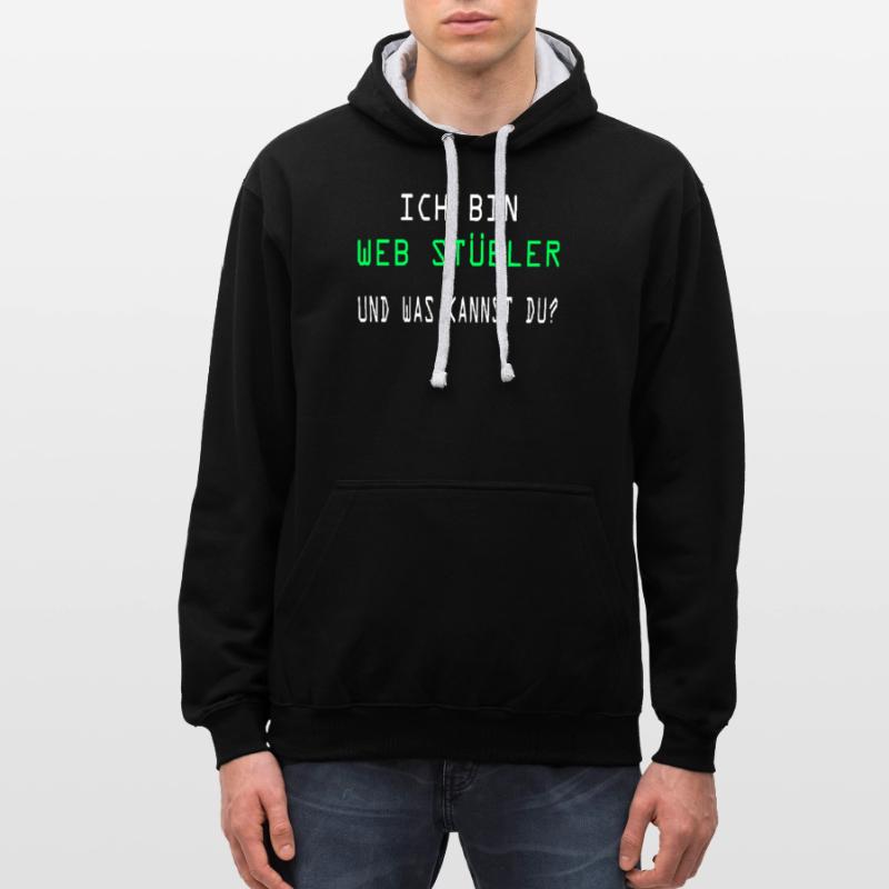 Computerarbeit Computerfreak Programmierung Coding Kontrast-Hoodie