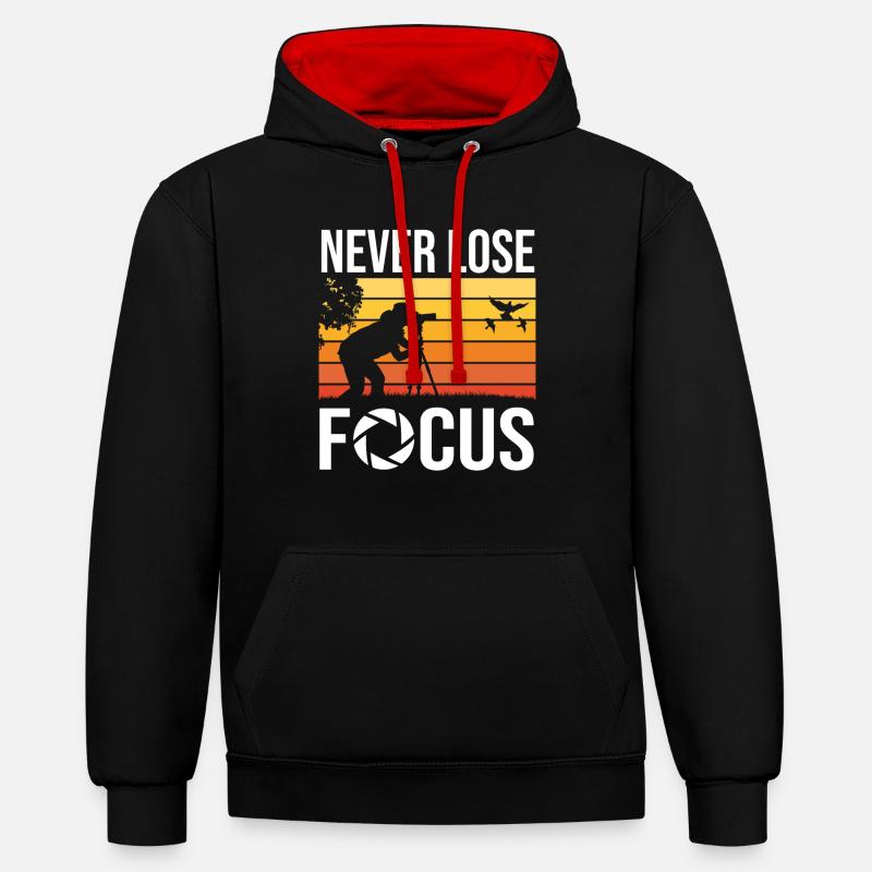 Ne perdez jamais la concentration - Sweat à capuche contrasté - noir/rouge
