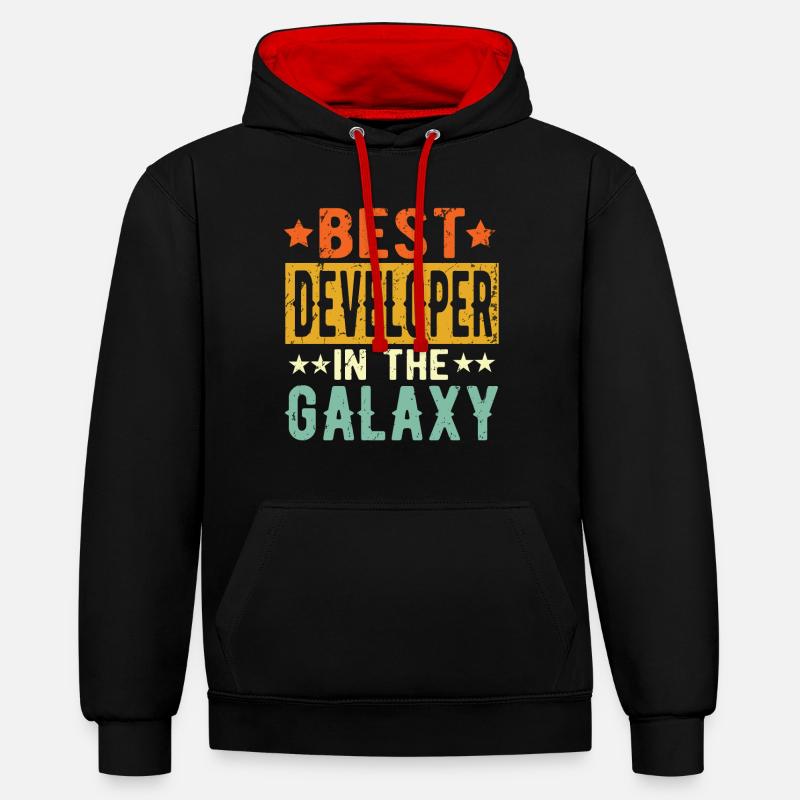 Best Developer ever Developer Gift - Contrast hoodie - black/red