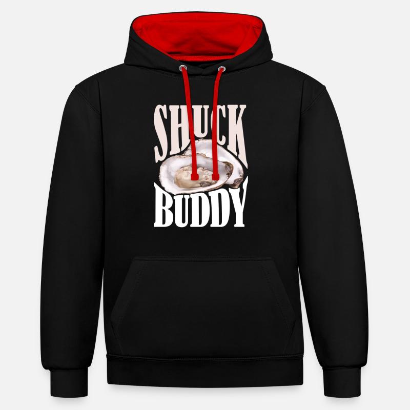 Huîtres Shuck Buddy - Sweat à capuche contrasté - noir/rouge