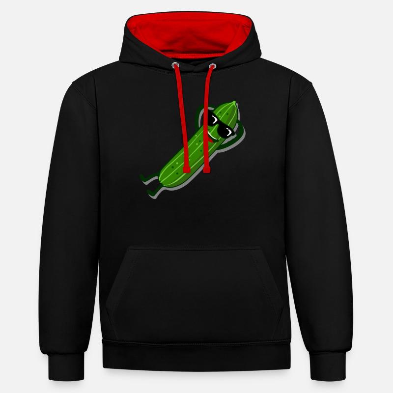 Concombre Lunettes de soleil Concombres - Sweat à capuche contrasté - noir/rouge
