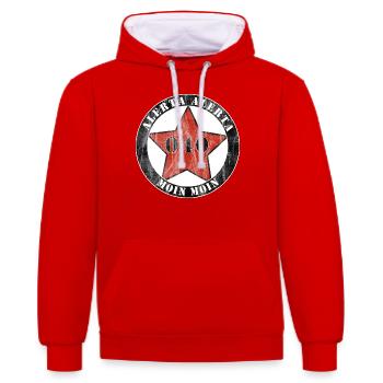 Antifascist Action Hamburg - Contrast hoodie - red/white - Front - Liana (172cm) & Jaron (178cm)