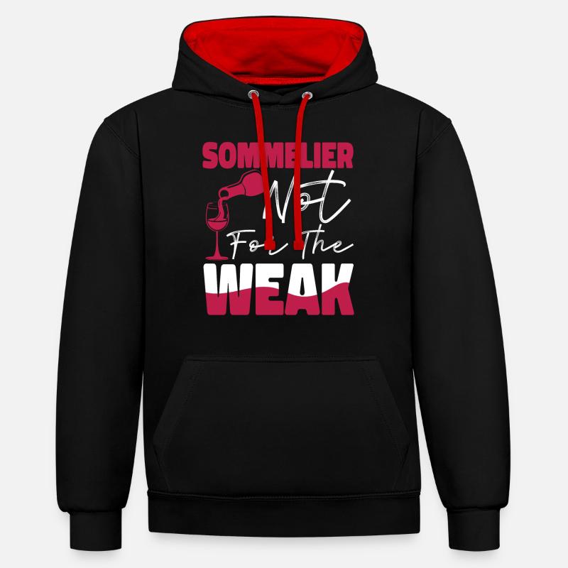 Sommelier Wine Drinking Tasting - Kontrast-Hoodie - Schwarz/Rot