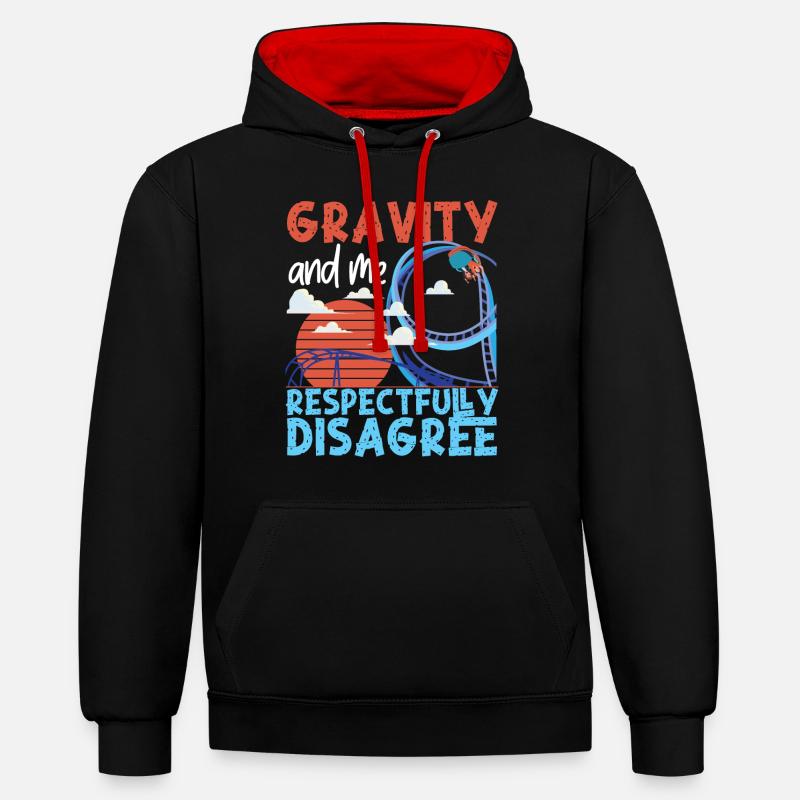 Roller Coaster Gravity And Me - Contrast hoodie - black/red