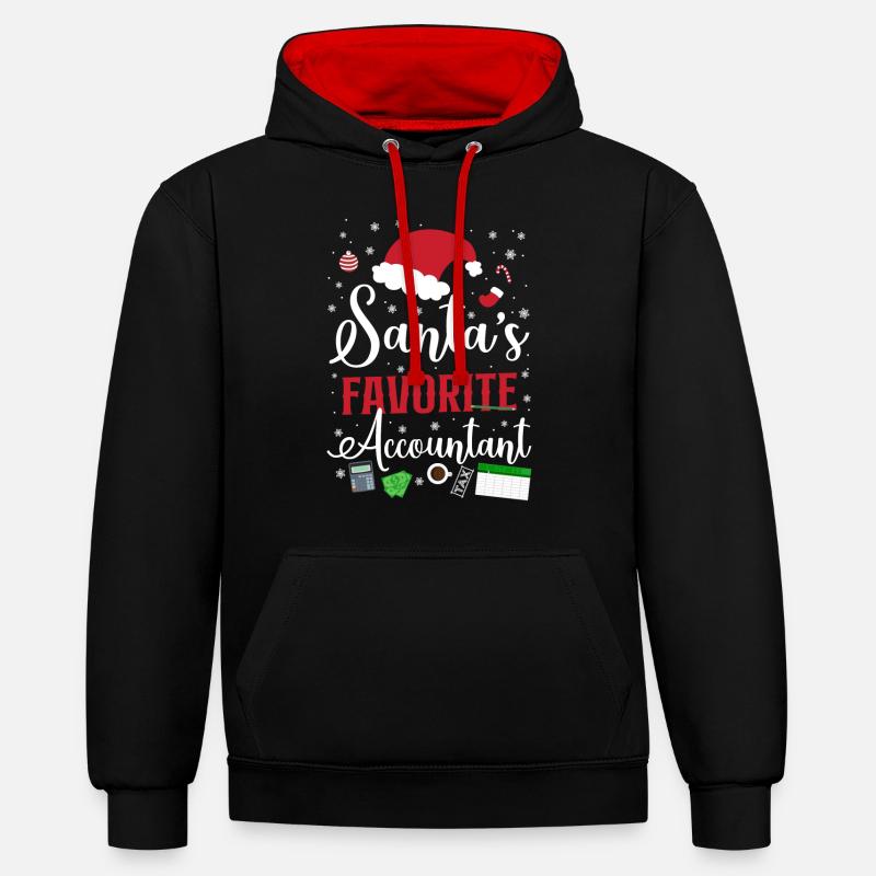 Comptable Comptable Comptable Comptabilité - Sweat à capuche contrasté - noir/rouge