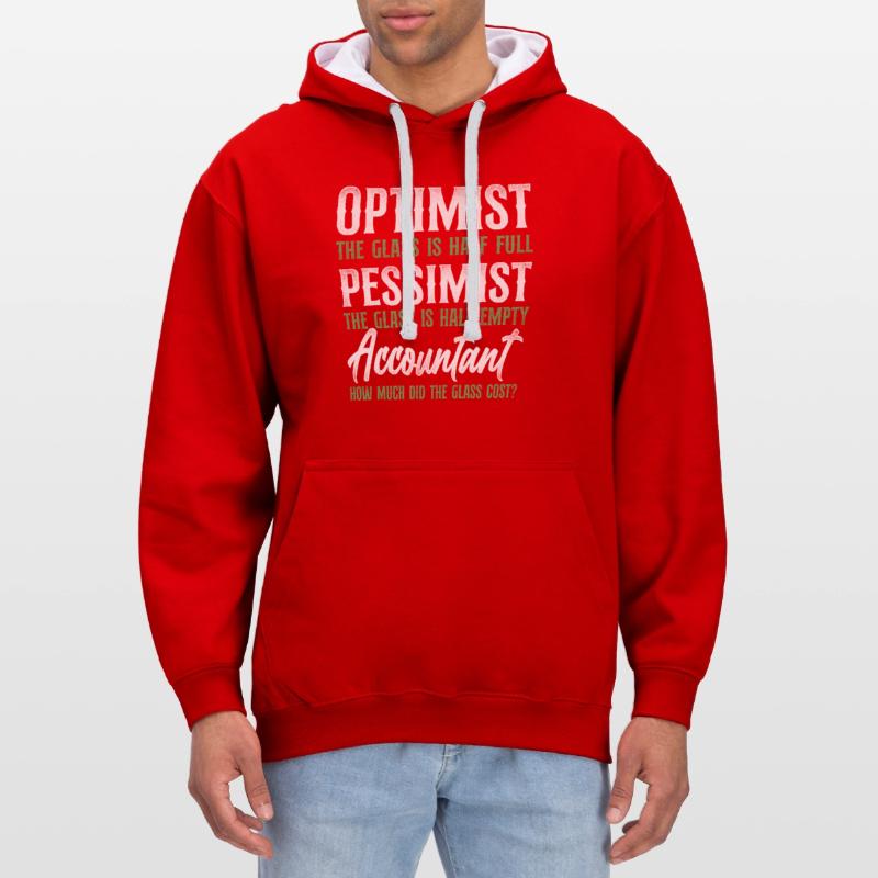 Comptable Comptable Comptable Comptabilité Sweat à capuche contrasté