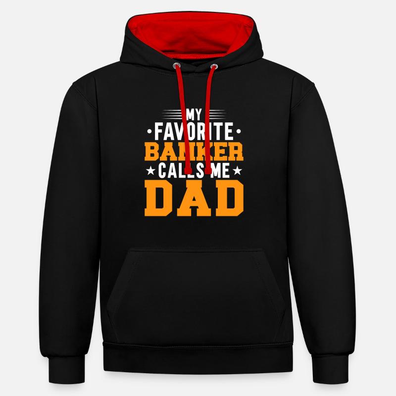 Banquier Banque Argent Banquier - Sweat à capuche contrasté - noir/rouge