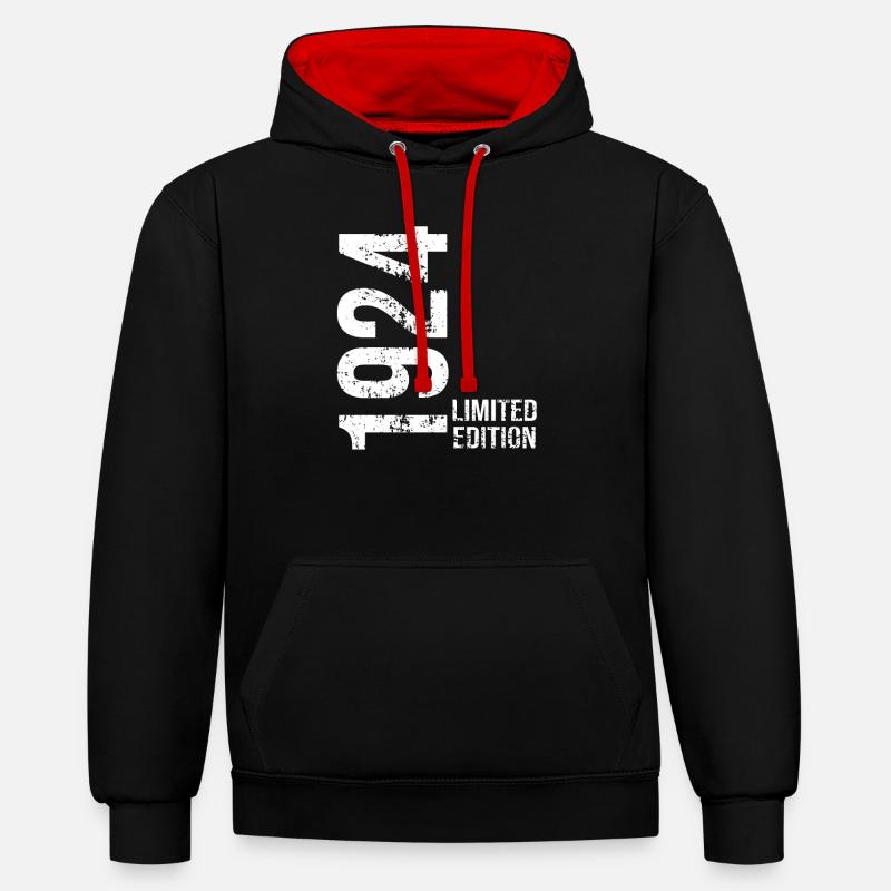 Edition Limitée De 1924 - Sweat à capuche contrasté - noir/rouge