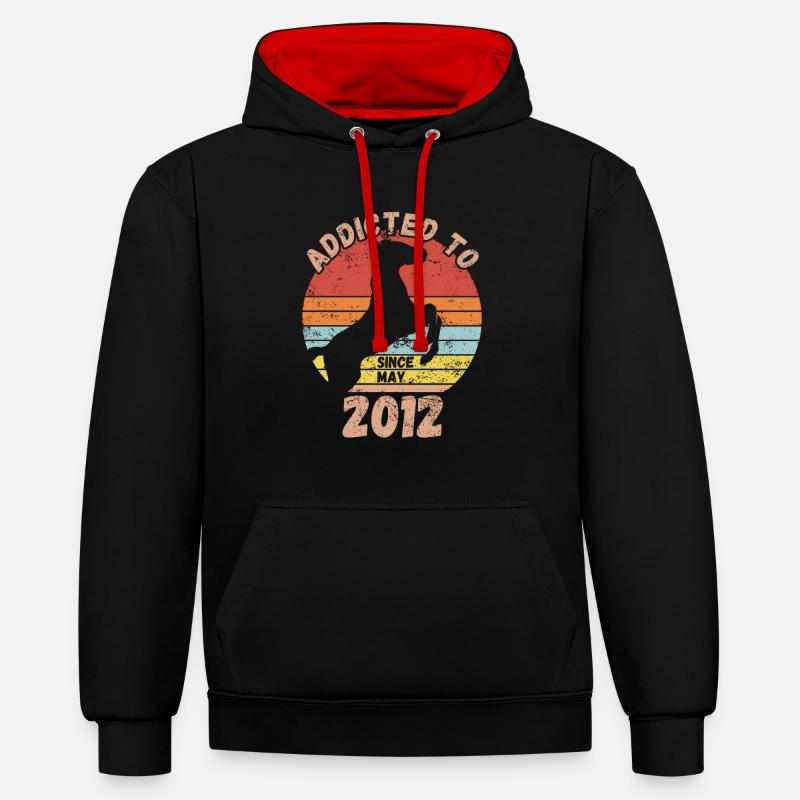Anniversaire Équitation Mai 2012 - Sweat à capuche contrasté - noir/rouge