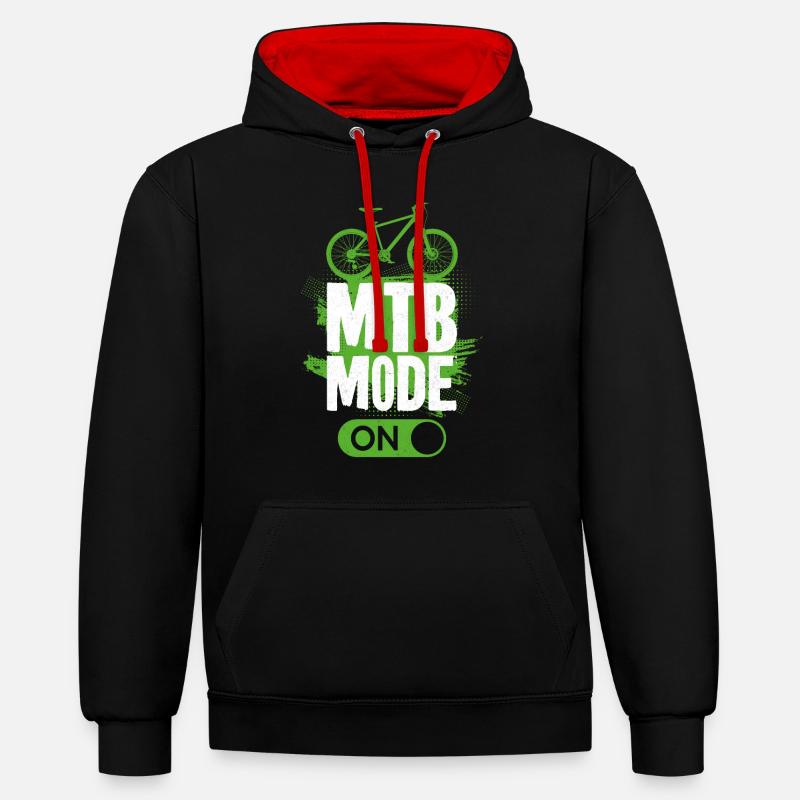 Enduro VTT VTT Équitation - Sweat à capuche contrasté - noir/rouge