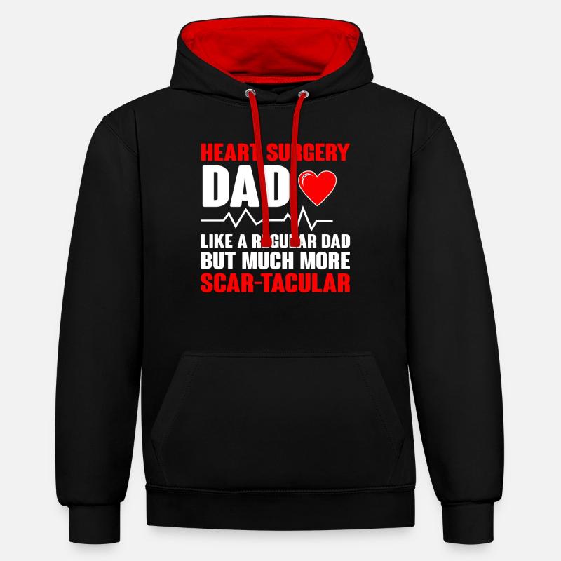 Opération Cœur Cadeau - Sweat à capuche contrasté - noir/rouge