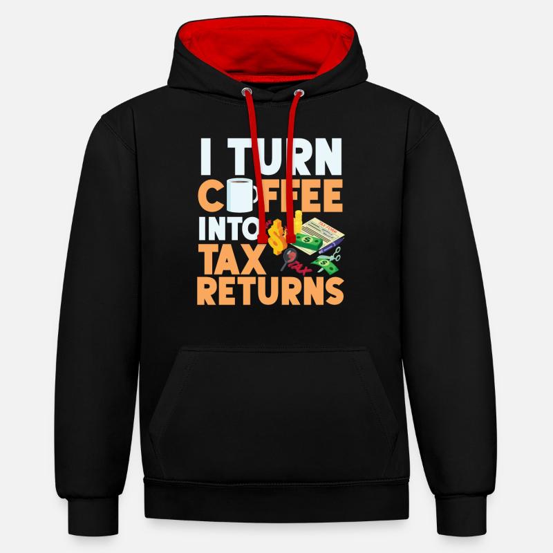 Comptable Teneur de livres Comptabilité - Sweat à capuche contrasté - noir/rouge