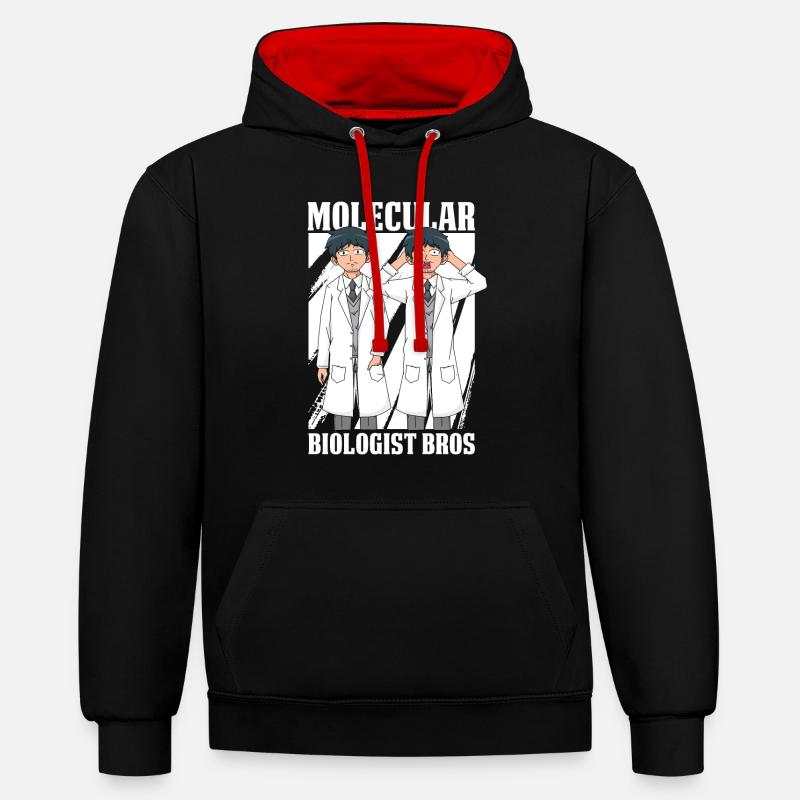Biologiste Biologiste moléculaire - Sweat à capuche contrasté - noir/rouge