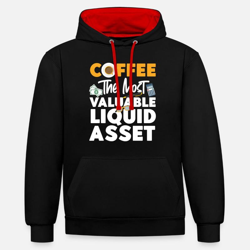 Comptable Comptable Comptable - Sweat à capuche contrasté - noir/rouge