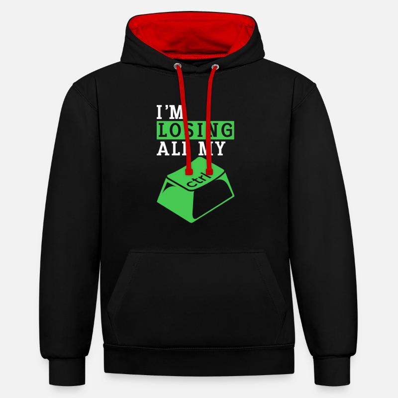 Cybersicherheit Computer Schlüssel Software - Kontrast-Hoodie - Schwarz/Rot