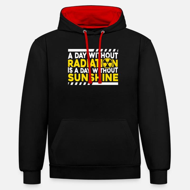 Physique Phyiker Physique nucléaire - Sweat à capuche contrasté - noir/rouge