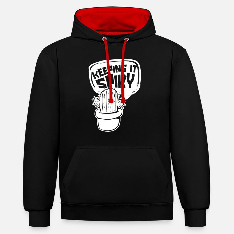 Cactus Jardin Cactus - Sweat à capuche contrasté - noir/rouge